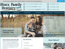 Tablet Screenshot of hintzfamilydentistry.com